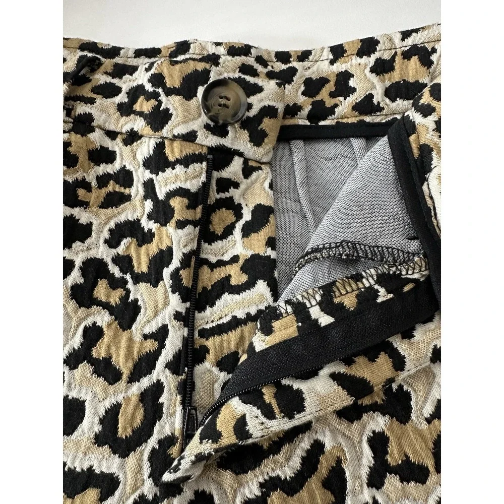 Maeve Wide Leg Pants Women's Size 25 Leopard Print The Ettie High-Rise Crop - Picture 8 of 9